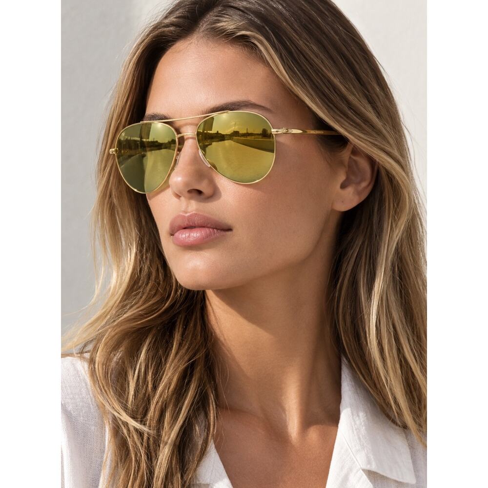 NEW!!! Isabel Marant IM0011/S 040GCU Gold Mirror Aviator Sunglasses, Authentic
